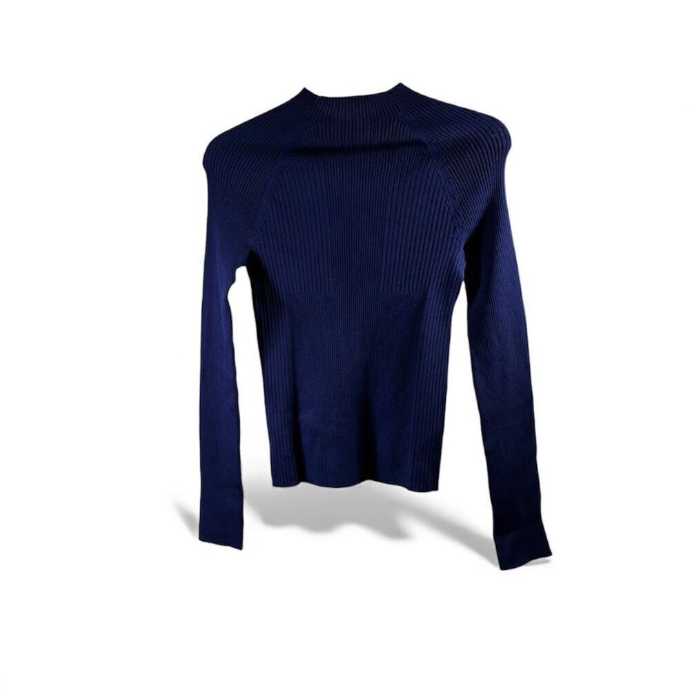 525 America Revolve NWT Long Sleeve Ribbed Pullover Knit Top in Royal Blue Size